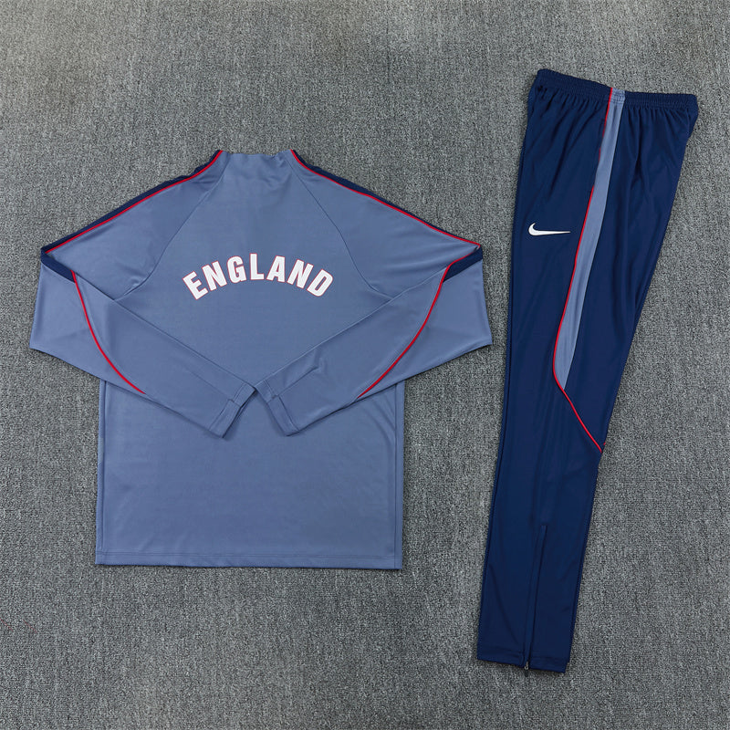 England Grey And Blue 1/4 Zip Tracksuit