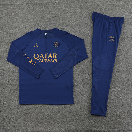 23/24 Jordan x PSG Dark Blue 1/4 Zip Tracksuit