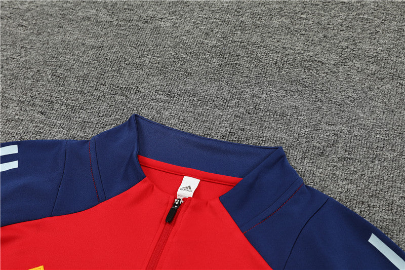 2025 Spain Red And Blue 1/4 Zip Tracksuir