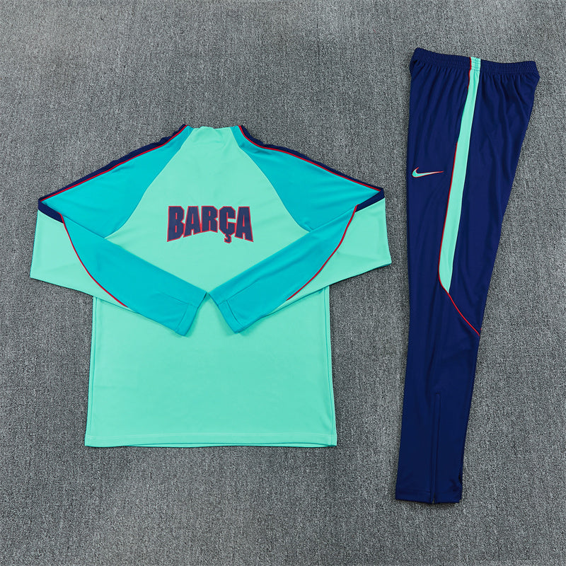 Barcelona Aqua Blue 1/4 Zip Tracksuit