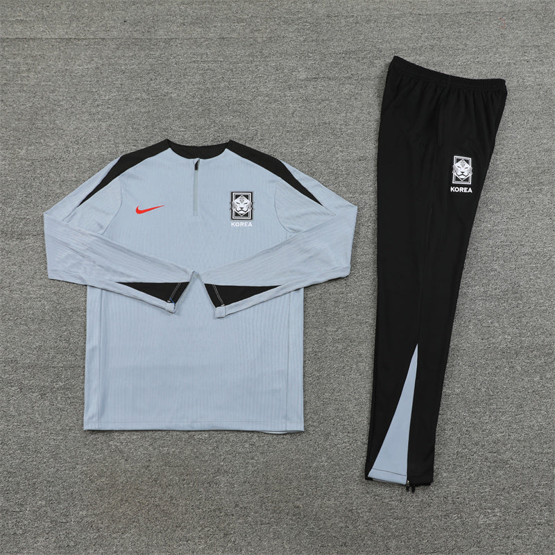 2025 South Korea Grey 1/4 Zip Tracksuit