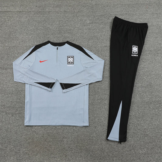 2025 South Korea Grey 1/4 Zip Tracksuit