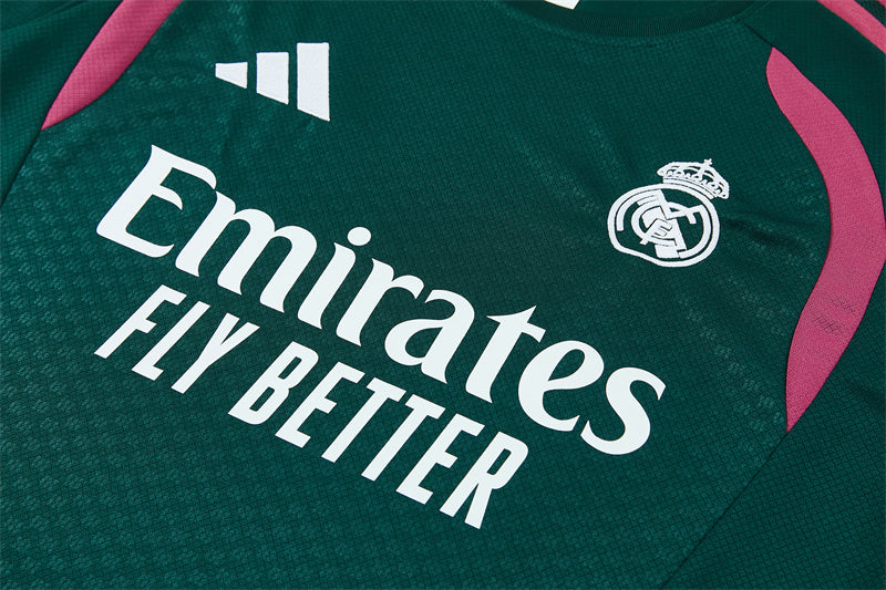 26/27 Real Madrid Green/Pink Shorts Training Set