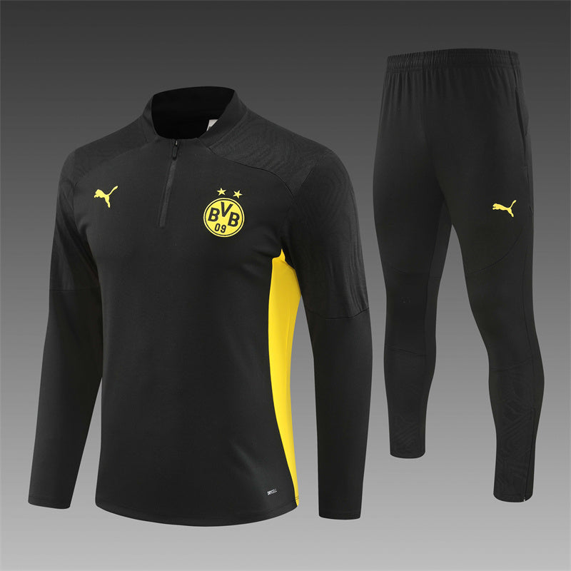 24/25 Borussia Dortmund Black 1/4 Zip Tracksuit