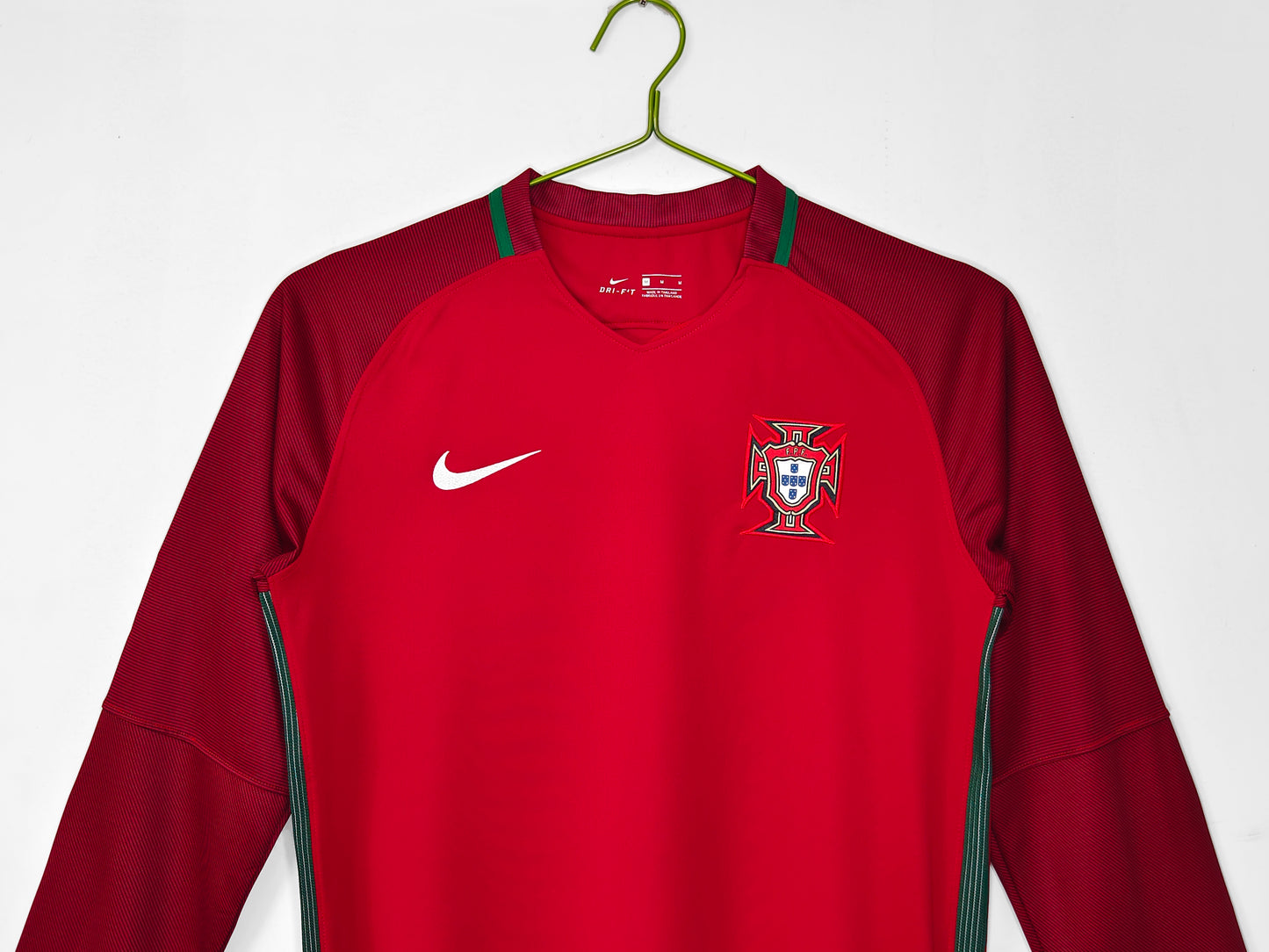 2016 Portugal Retro Home Jersey (Long Sleeve)