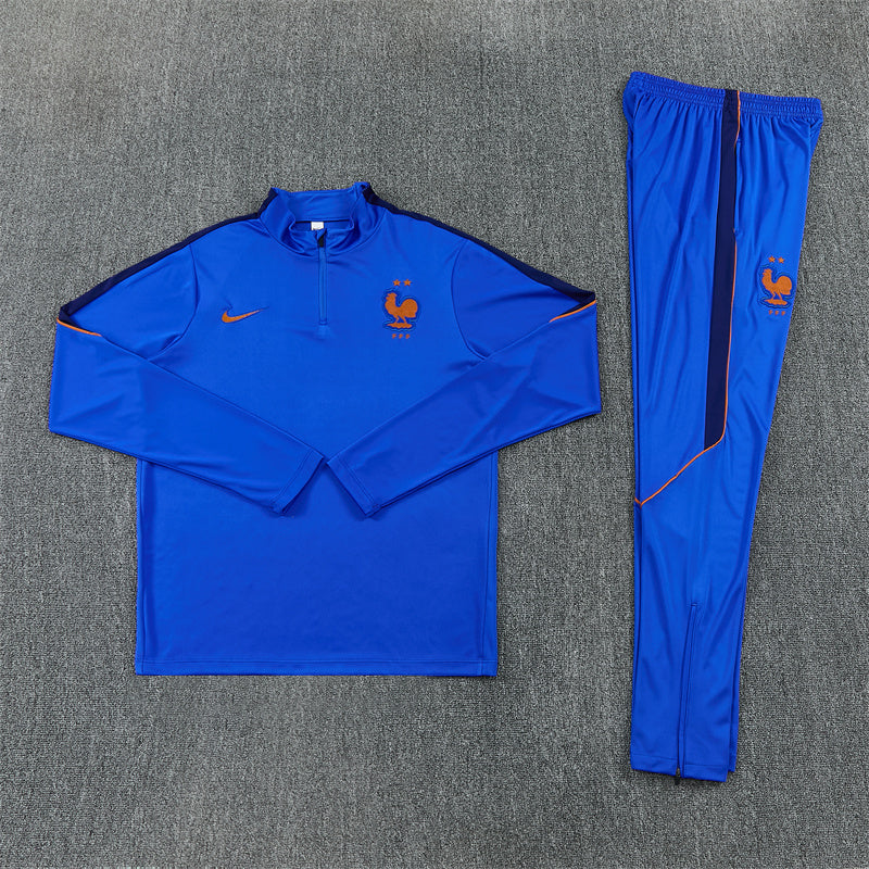 France Royal Blue 1/4 Zip Tracksuit