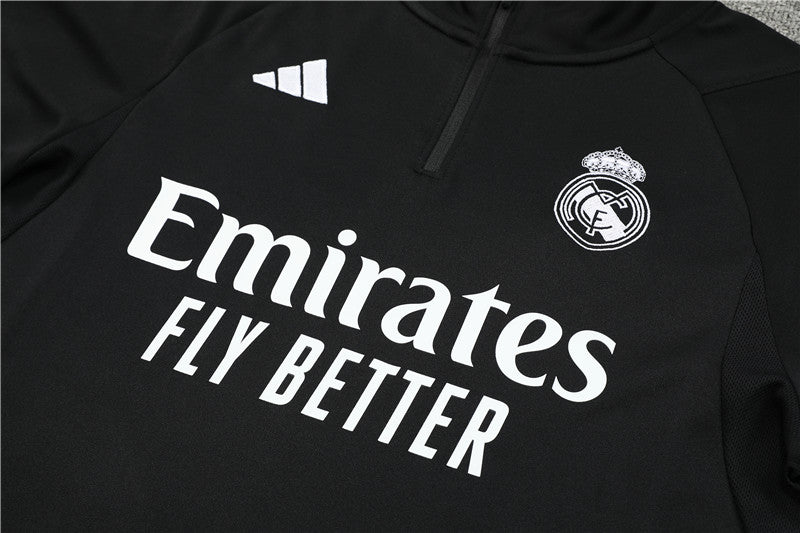 23/24 Real Madrid Black 1/4 Zip Tracksuit