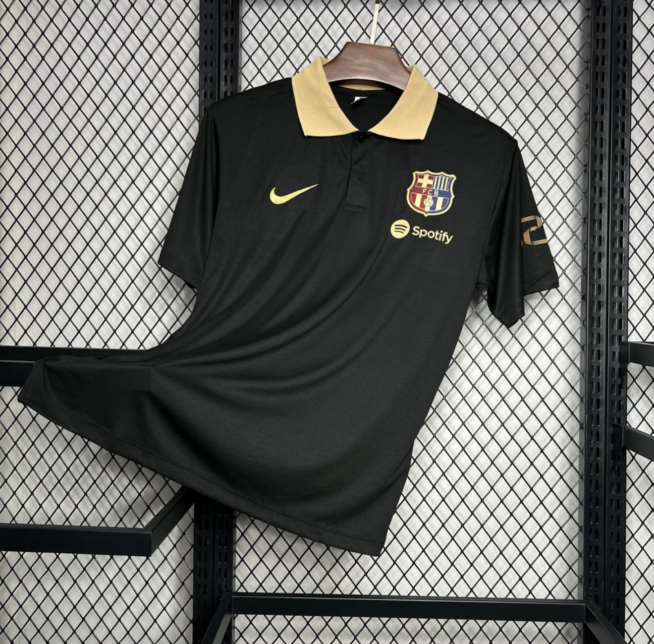 2024 FC Barcelona Black And Gold Polo Shirt