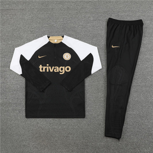 23/24 Chelsea FC Black 1/4 Zip Tracksuit