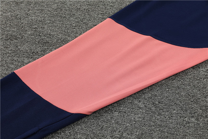 23/24 Olympic Lyon Blue And Pink 1/4 Zip Tracksuit