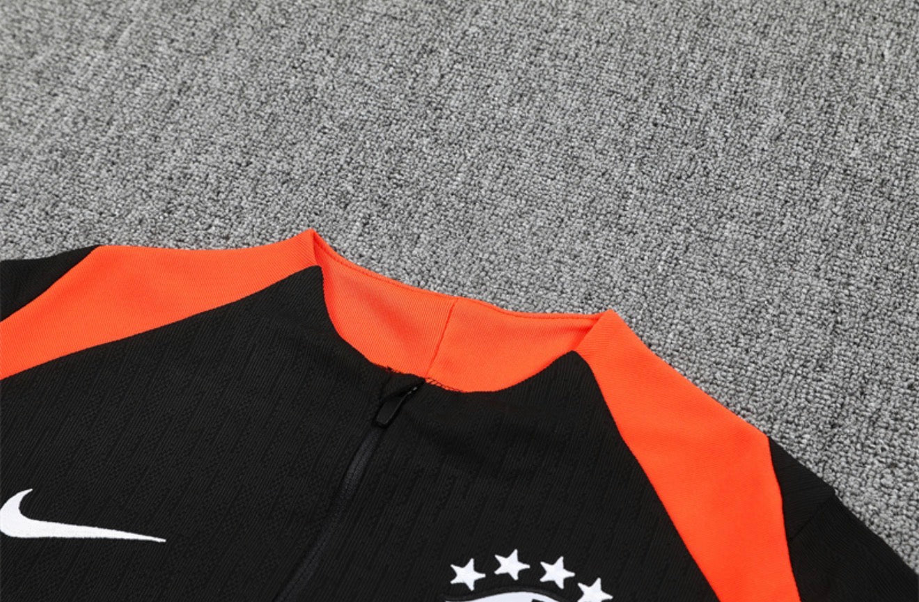 2025 Brazil Black 1/4 Zip Tracksuit