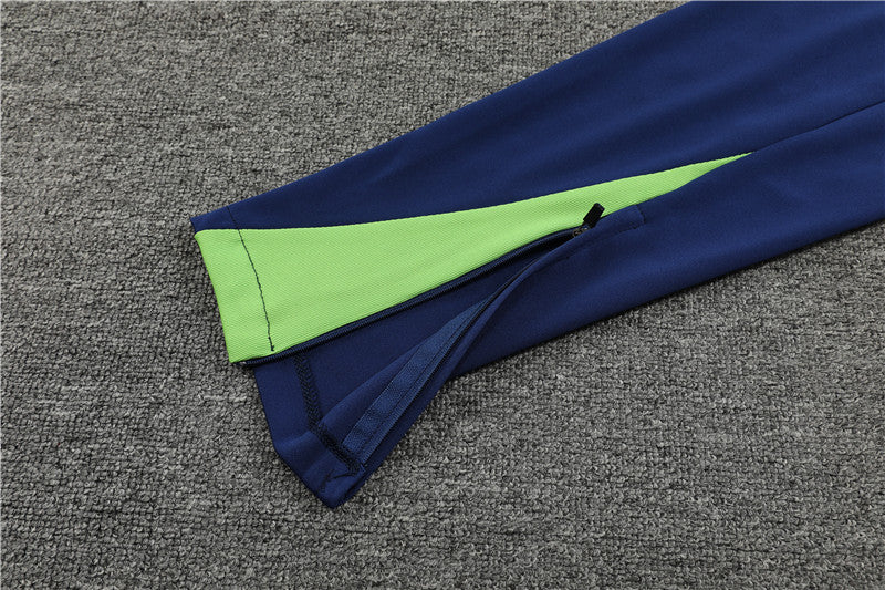 2025 Brazil Green And Blue 1/4 Zip Tracksuit