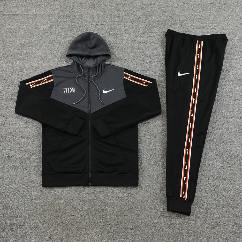 Nike Repeat Orange And Grey Hooded Tracksuit