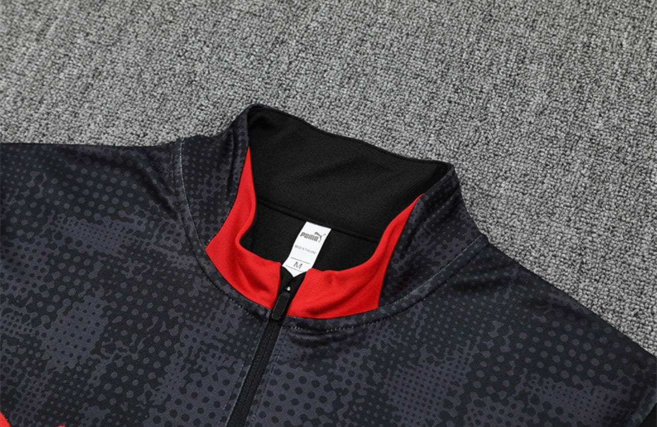 25/26 AC Milan Black 1/4 Zip Tracksuit