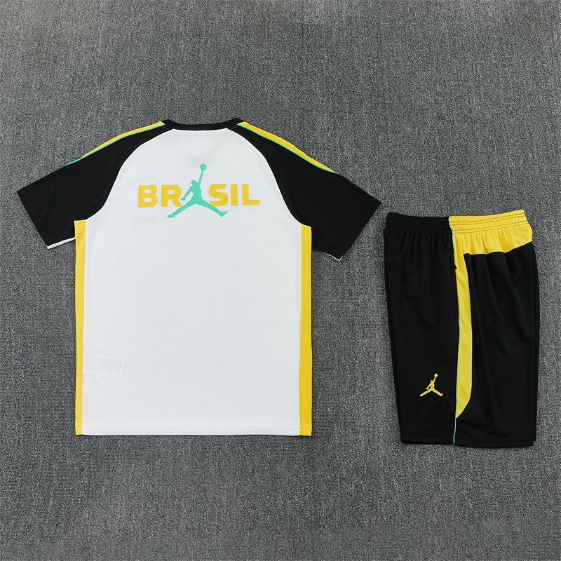 Brazil x Jordan White/Yellow/Black Shorts Training Set