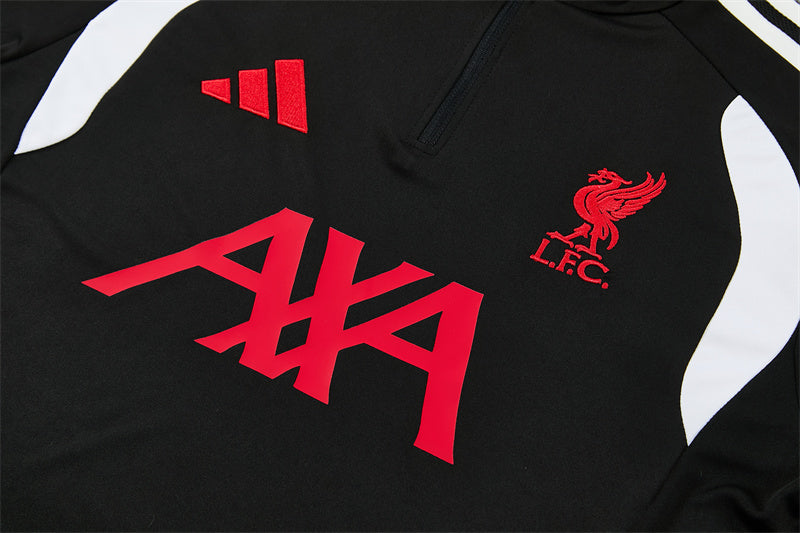 26/27 Liverpool FC Black And White 1/4 Zip Tracksuit