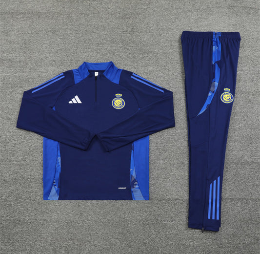 24/25 Al Nassr Blue 1/4 Zip Training Tracksuit