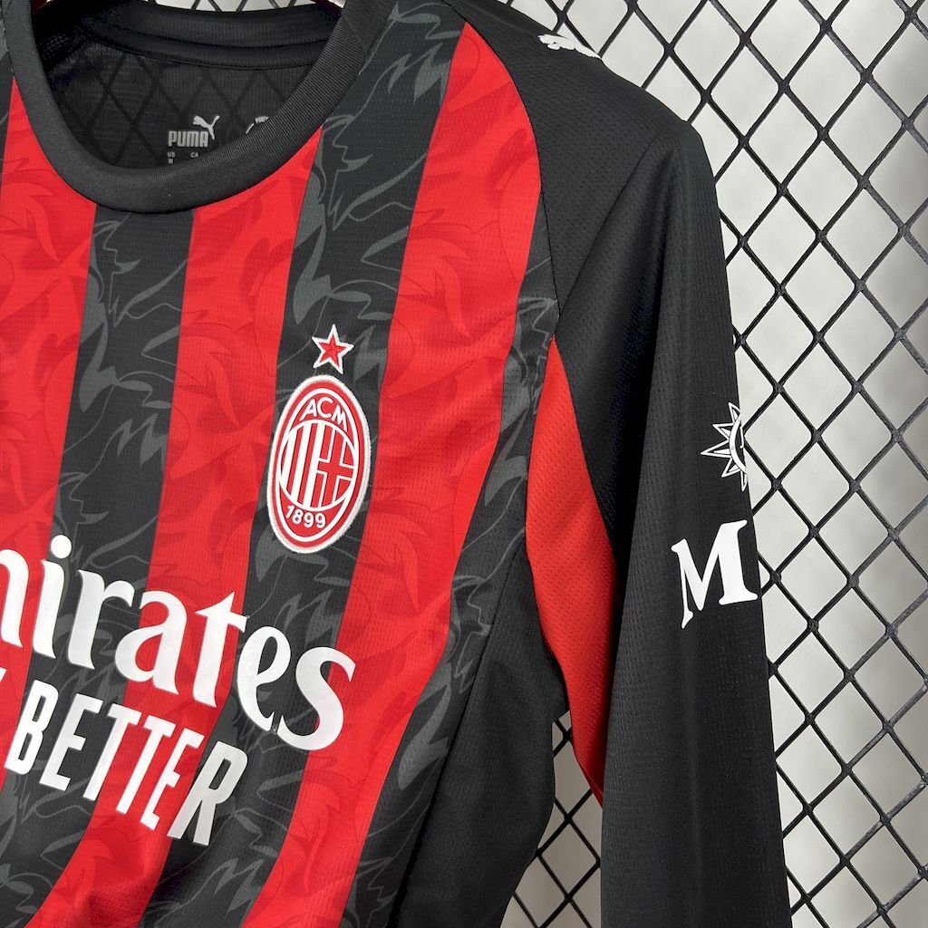 25/26 AC Milan Home Jersey (Long Sleeve)
