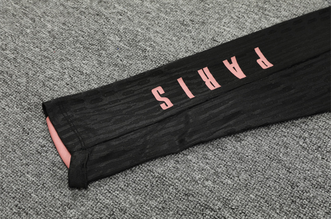 24/25 Jordan x PSG Black And Salmon Pink 1/4 Zip Tracksuit