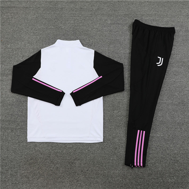 23/24 Juventus White And Black 1/4 Zip Tracksuit