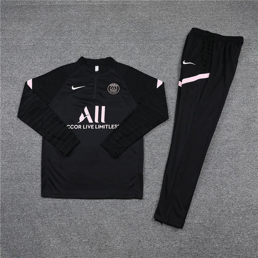 21/22 PSG Black and Pink 1/4 Zip Tracksuit
