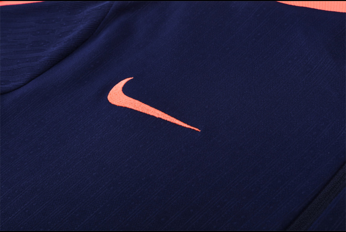 24/25 FC Barcelona Navy And Orange 1/4 Zip Tracksuit