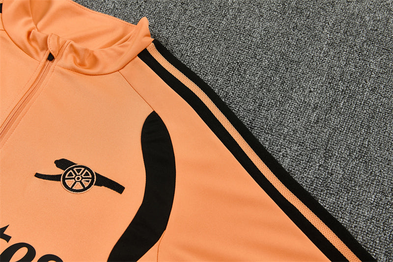 26/27 Arsenal FC Orange And Black 1/4 Zip Tracksuit