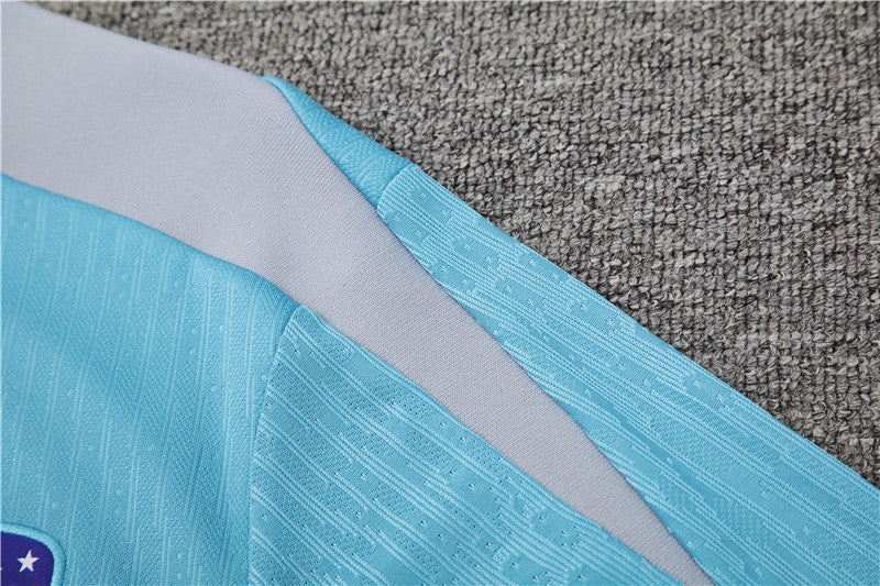 24/25 Atletico Madrid Light Blue And Grey 1/4 Zip Tracksuit