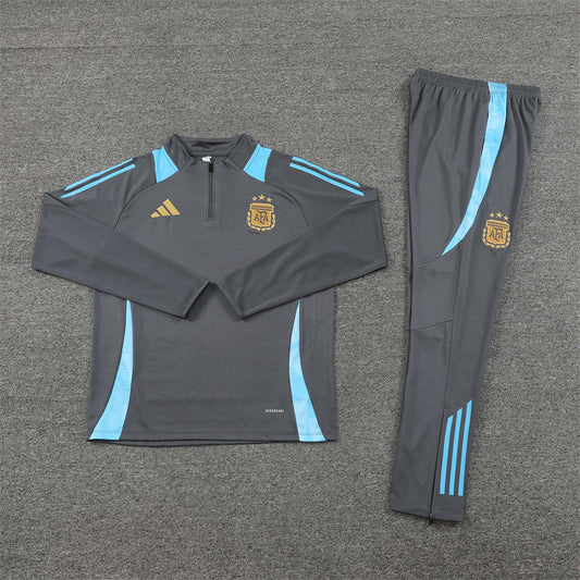 2025 Argentina Grey 1/4 Zip Tracksuit