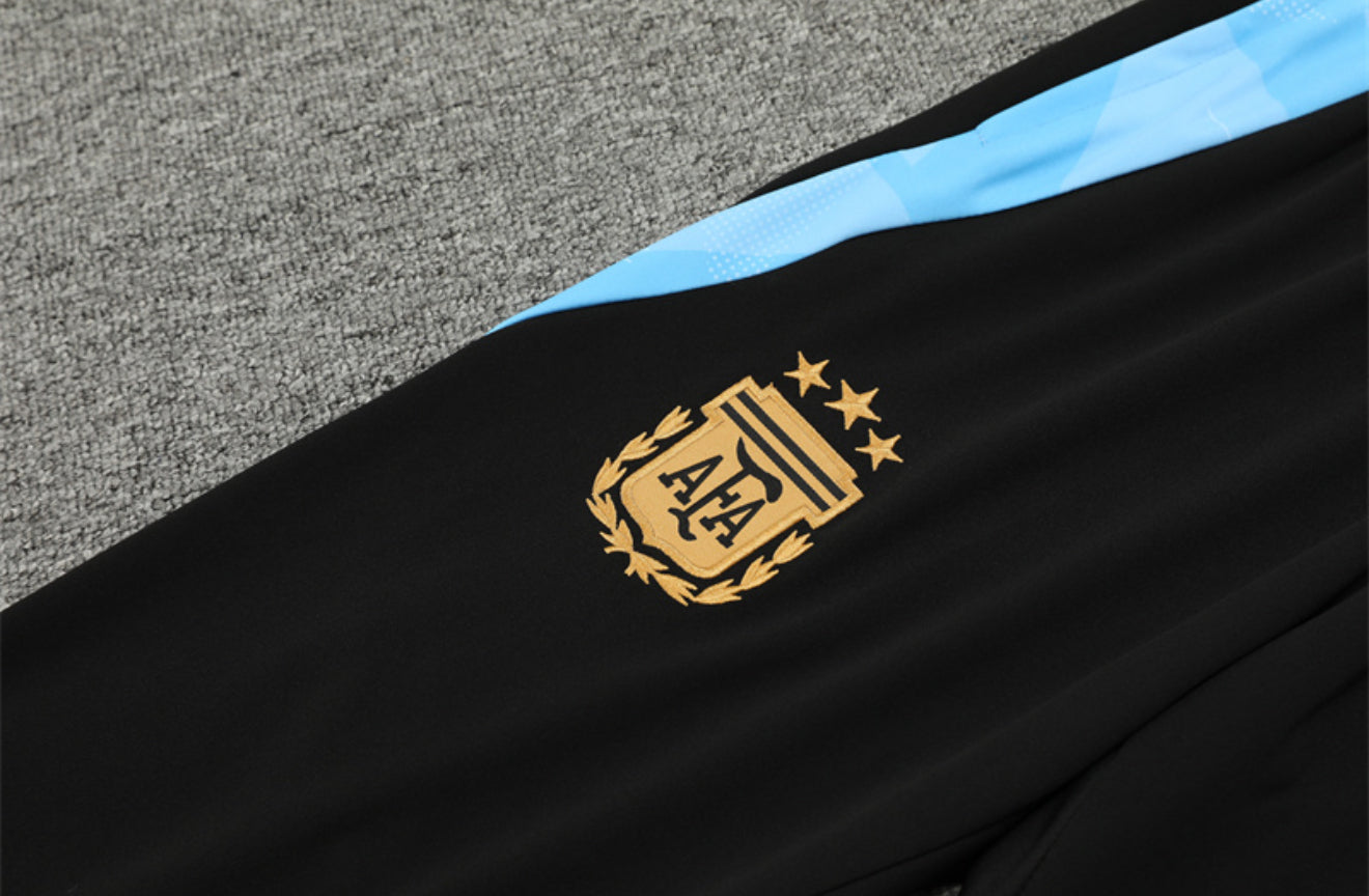 2025 Argentina White And Black 1/4 Zip Tracksuit