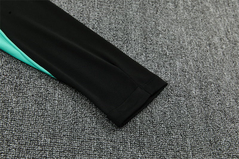 2026 Brazil Green And Black 1/4 Zip Tracksuit