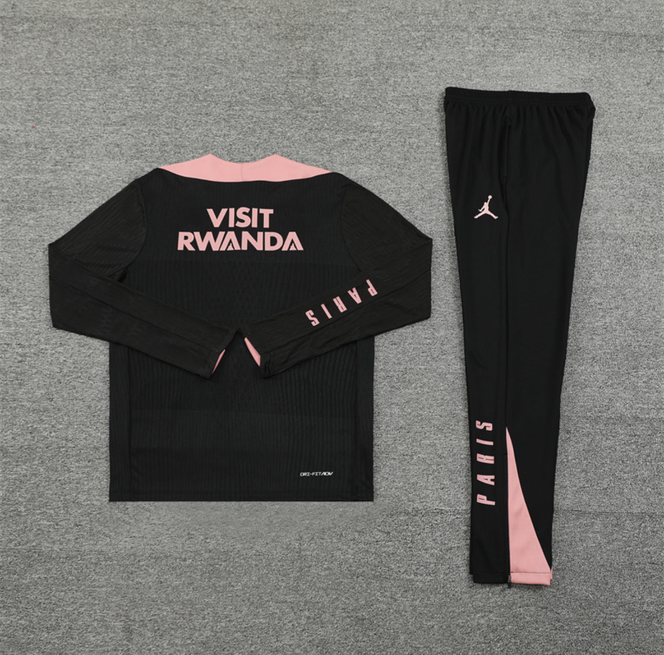 24/25 Jordan x PSG Black And Salmon Pink 1/4 Zip Tracksuit
