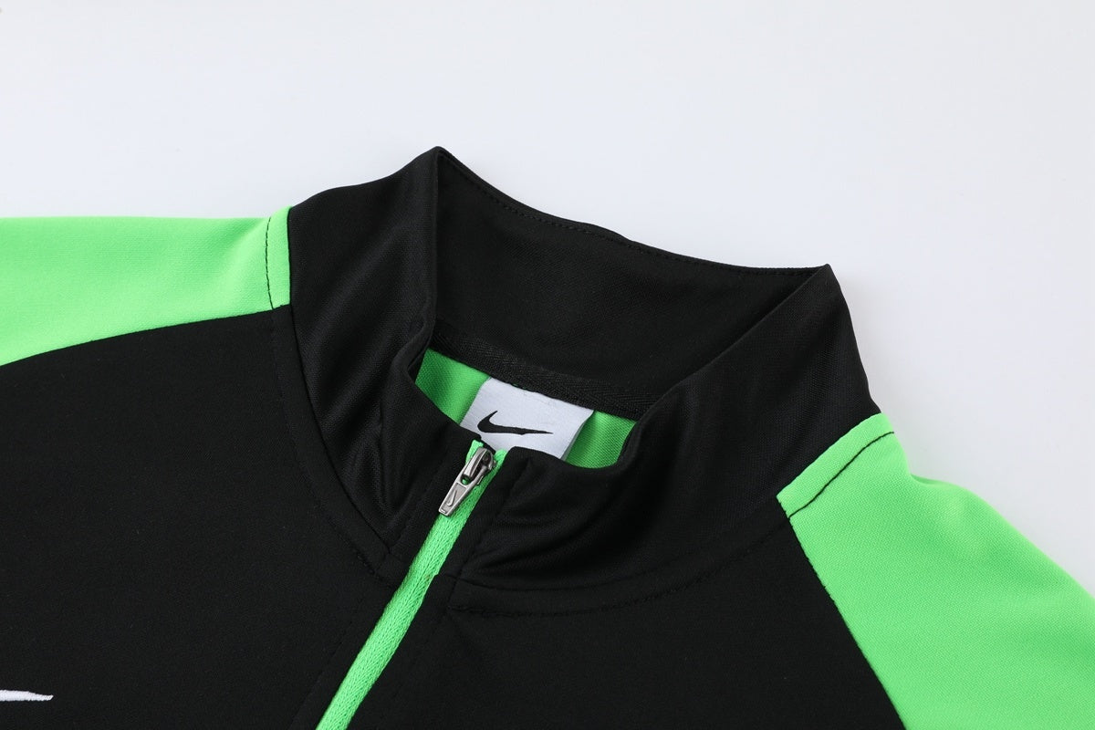 Nike Black And Green 1/4 Zip Dri-Fit Tracksuit