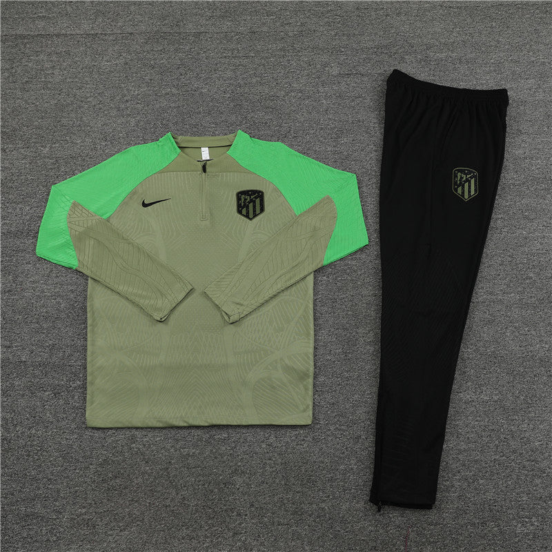 23/24 Atletico Madrid Green And Black 1/4 Zip Tracksuit