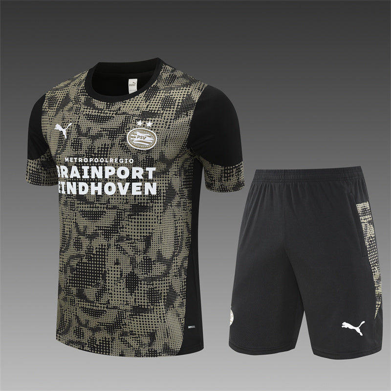PSV Eindhoven Black/Green Shorts Training Set