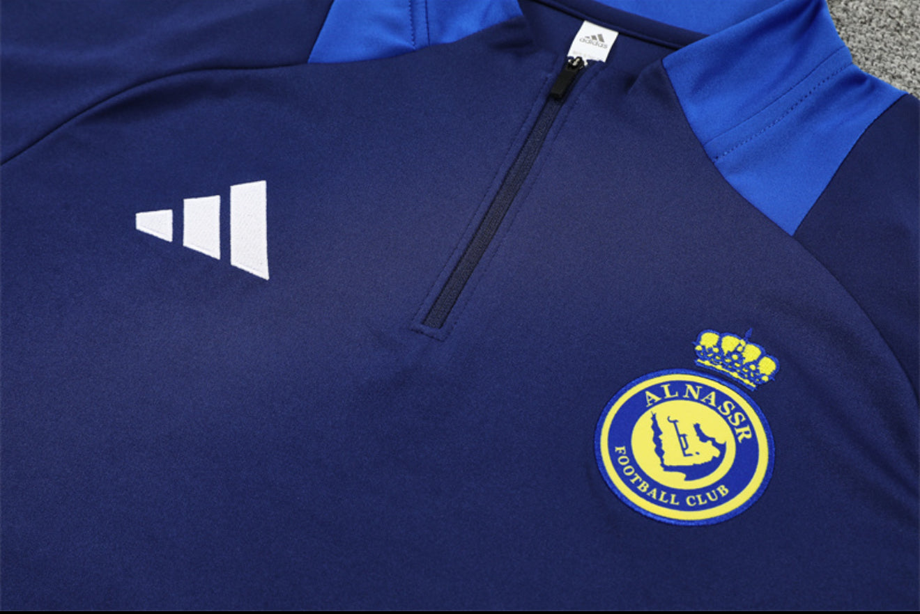 24/25 Al Nassr Blue 1/4 Zip Training Tracksuit