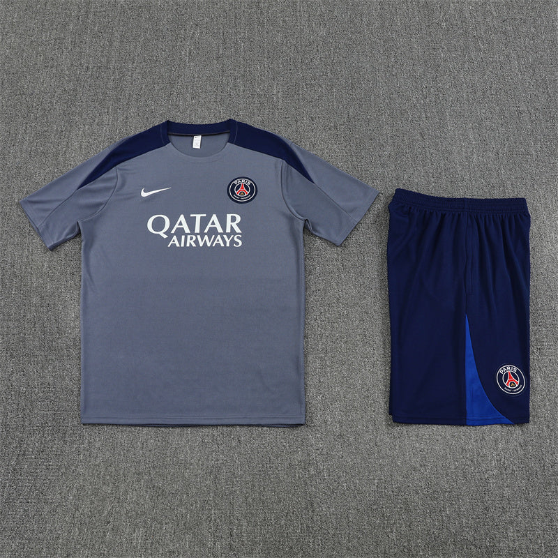 25/26 PSG Grey/Blue Shorts Training Set
