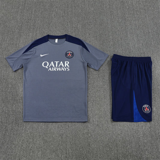 25/26 PSG Grey/Blue Shorts Training Set