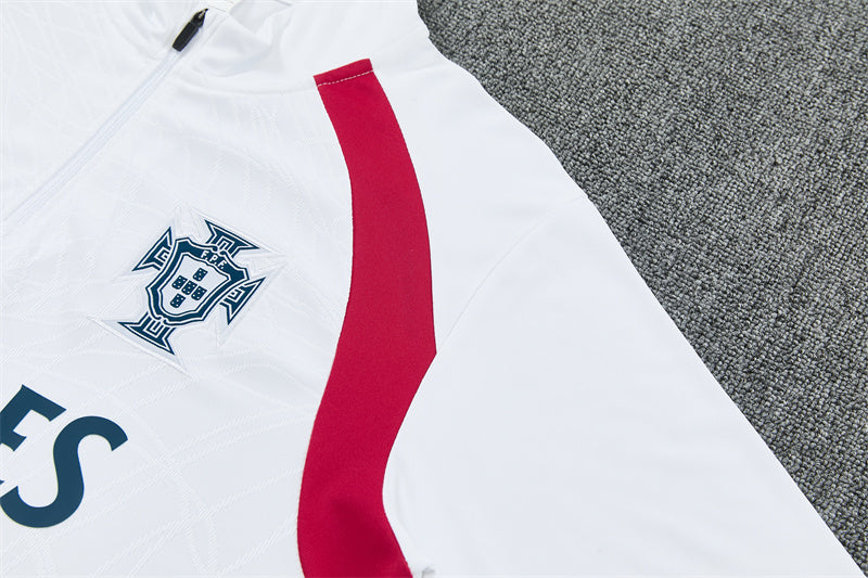 2026 Portugal White And Green 1/4 Zip Tracksuit