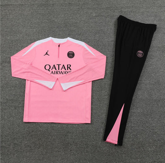 24/25 Jordan x PSG Pink 1/4 Zip Tracksuit