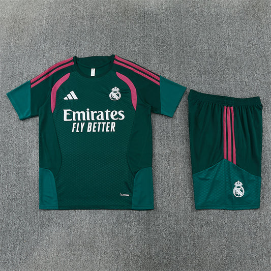 26/27 Real Madrid Green/Pink Shorts Training Set