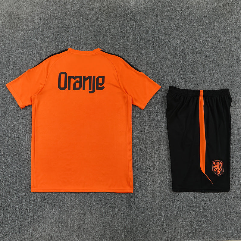 Netherlands Orange/Black Shorts Training Set