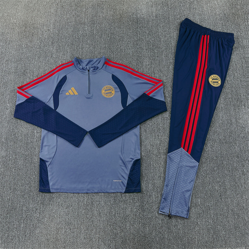 Bayern Munich Grey 1/4 Zip Tracksuit
