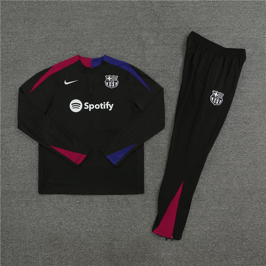 24/25 FC Barcelona Black, Blue And Red 1/4 Zip Tracksuit