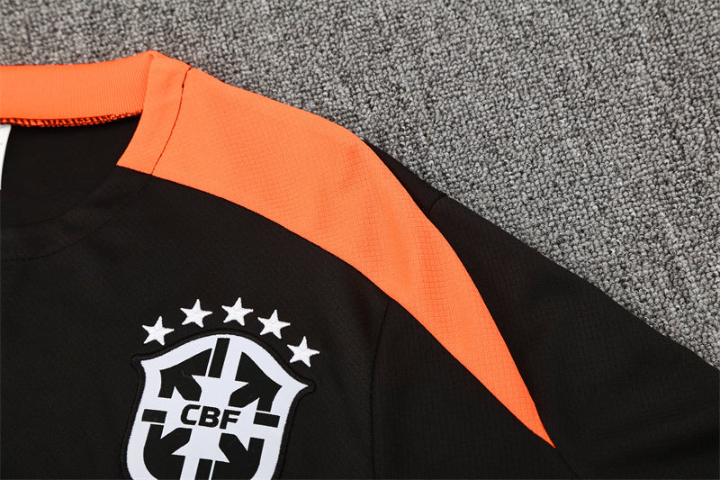 Brazil Black/Orange Shorts Training Set