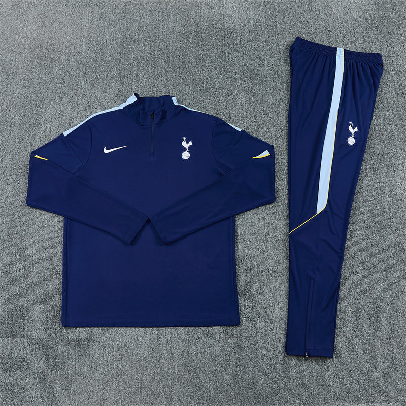 Tottenham Dark Blue 1/4 Zip Tracksuit