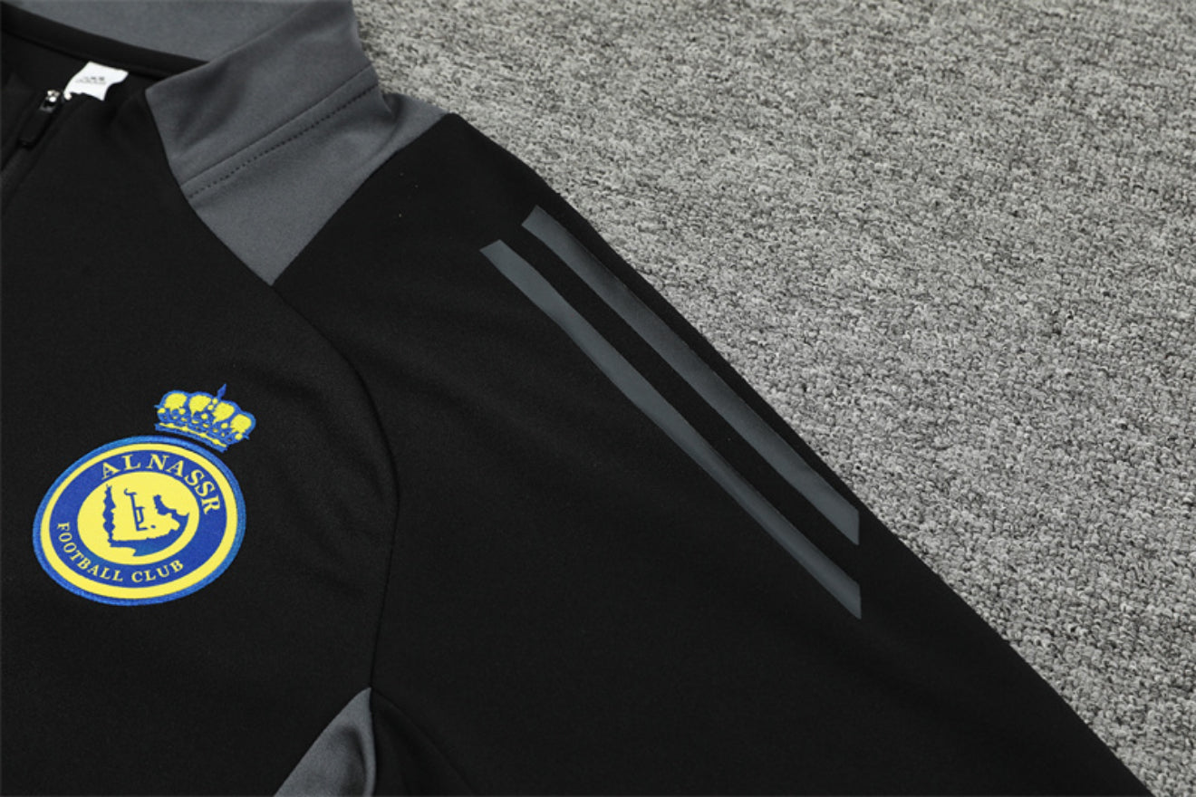 24/25 Al Nassr Black 1/4 Zip Tracksuit