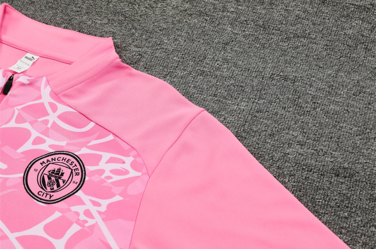 24/25 Manchester City Pink 1/4 Zip Tracksuit