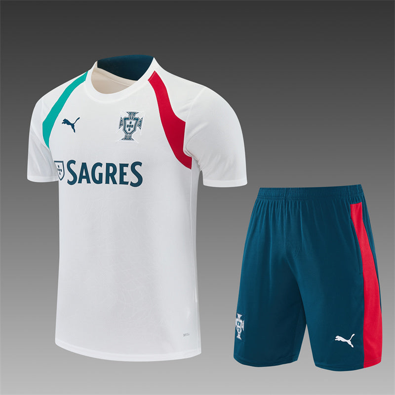 Portugal White/Green Shorts Training Set