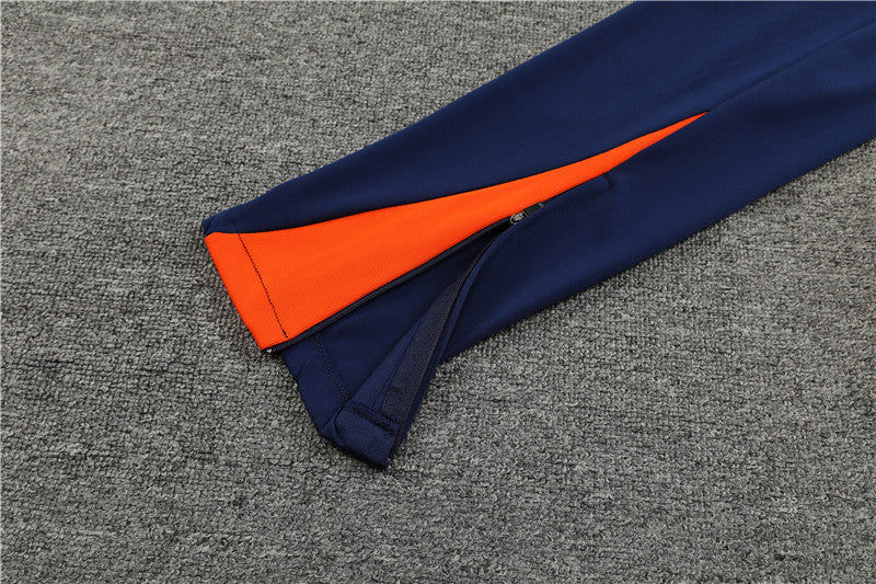 2025 Netherlands Orange And Blue 1/4 Zip Tracksuit